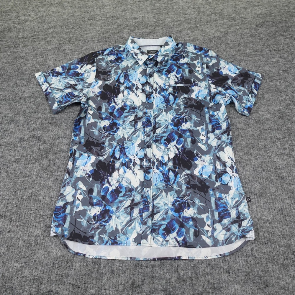 7Diamonds Monday Flowers Button-Up Shirt Mens Small Blue Floral Classic Fit